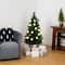 4ft. Fiber Optic Warm White Ornament LED Lights Pine with Mixed Tips Artificial Christmas Tree